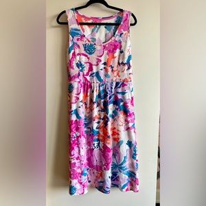 Women’s Joules (French brand) sz 10 sleeveless 100% cotton floral dress. EUC